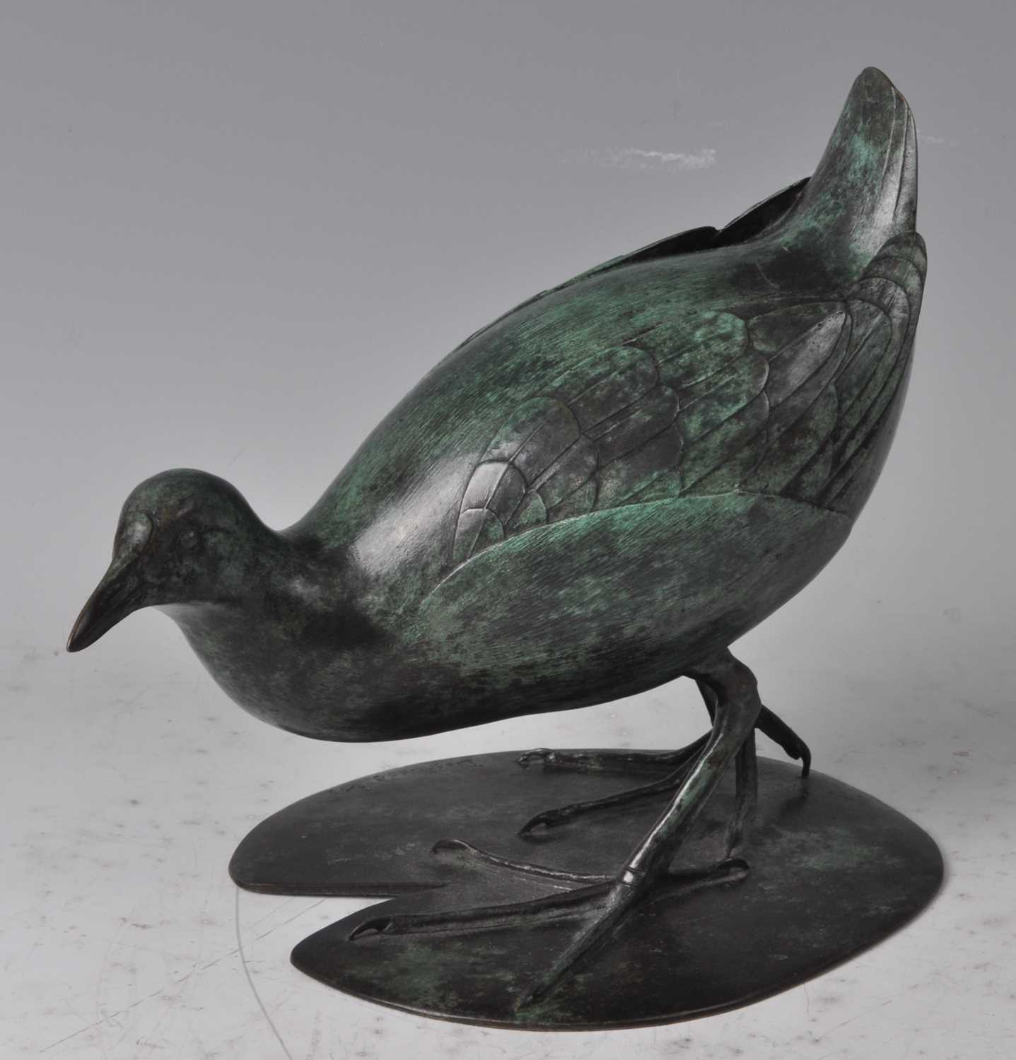 Lot 217 - Geoffrey Dashwood (b.1947) - Moorhen standing...
