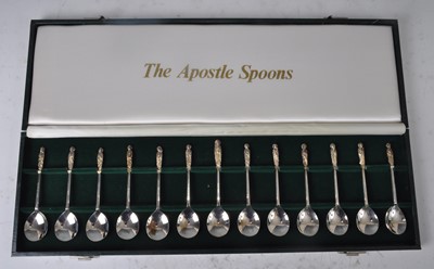 Lot 125 - A cased set of thirteen 1970s silver apostle...