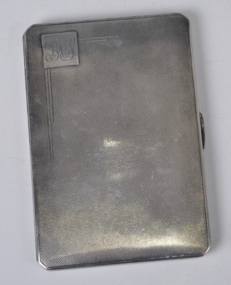 Lot 100 - An Art Deco silver engine turned pocket...