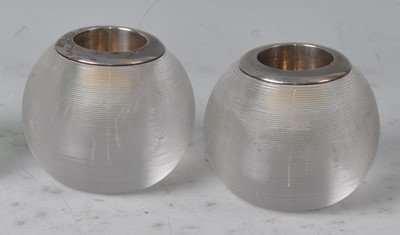 Lot 91 - A pair of circa 1900 clear glass and silver...