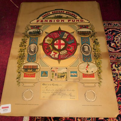 Lot 128 - GER Great Eastern Railway Pension Fund...