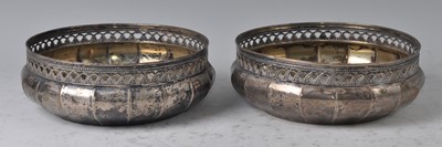 Lot 109 - A pair of Continental Art Deco silver circular...