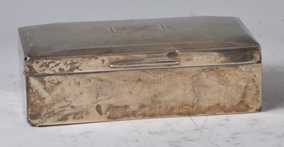 Lot 114 - An Art Deco silver table cigarette box, having...