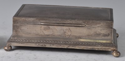 Lot 115 - A good Art Deco silver table cigar box, having...
