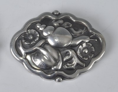 Lot 151 - Georg Jensen - a sterling silver shaped lobed...