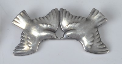 Lot 153 - Georg Jensen - a sterling silver lovebirds...