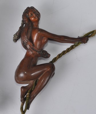 Lot 197 - An Art Nouveau Austrian cold painted bronze...