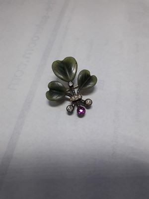 Lot 1138 - A Russian yellow and white metal shamrock...