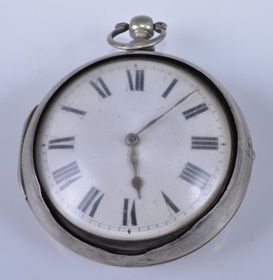 Lot 1160 - A George III silver pair cased pocket watch,...