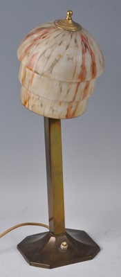 Lot 172 - An Art Deco brass table lamp, having a...