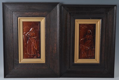 Lot 65 - A pair of Art Nouveau treacle-glazed pottery...