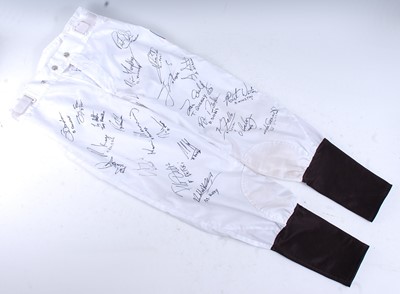 Lot 718 - A pair of jockey's breeches, sponsored by...