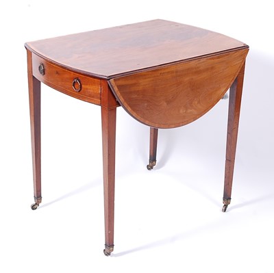 Lot 1394 - A set of six George III mahogany dining chairs,...