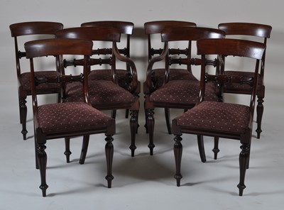 Lot 1388 - A set of eight William IV mahogany barback...