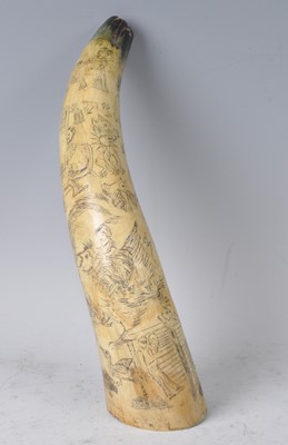 Lot 1206 - A mid-19th century scrimshaw cow...