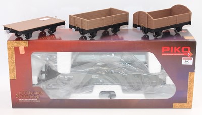 Lot 397 - Four G scale Garden Railway wagons: Piko...