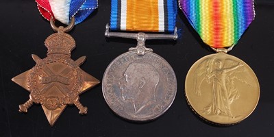 Lot 91 - A WW I 1914-15 Star, British War and Victory...