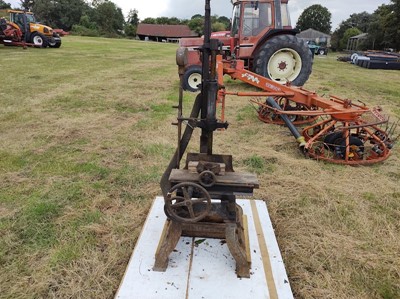 Lot 219 - Vintage Hand Morticing Machine and Chisels