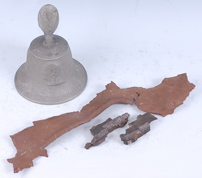 Lot 44 - An R.A.F. Benevolent Fund base metal hand bell,...