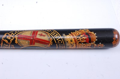 Lot 201 - A William IV truncheon, polychrome painted...