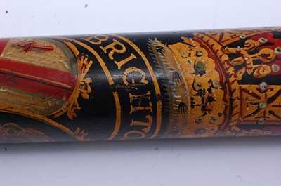 Lot 201 - A William IV truncheon, polychrome painted...