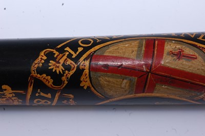 Lot 201 - A William IV truncheon, polychrome painted...