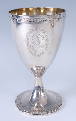 Lot 2265 - * A George III silver pedestal wine goblet,...