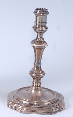 Lot 2131 - * An early George II silver taperstick, having...