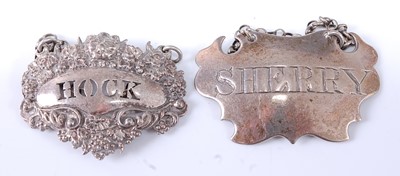 Lot 2234 - * A George IV silver wine label, of escutcheon...