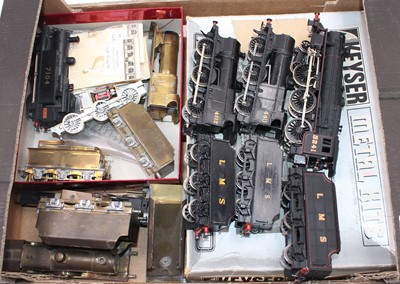 Lot 408 - A tray containing kit built LMS locomotives, a...