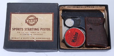 Lot 288 - A Webley Sports Starting Pistol, together with...