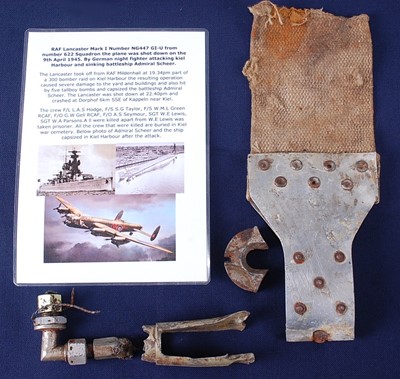 Lot 36 - A small collection of aircraft parts, possibly...