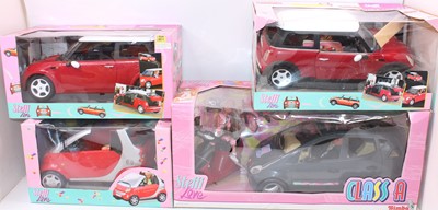 Lot 1410 - 4 boxed Simba Toy plastic cars for "Steffi...
