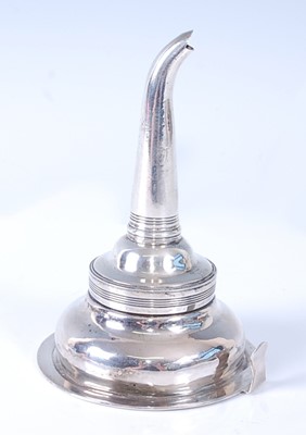 Lot 2270 - A George III silver two-piece wine funnel, of...