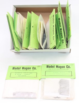 Lot 437 - 22 white metal wagon kits by the Model Wagon...