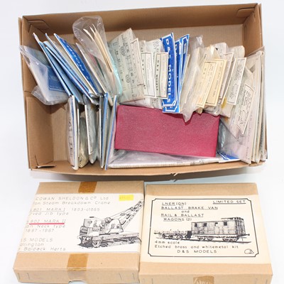 Lot 443 - 36 brass and white metal wagon kits by D&S...