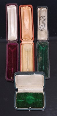 Lot 410 - A Victorian leather tie-pin case only;...