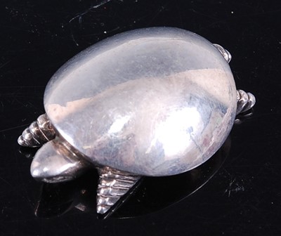 Lot 408 - An Italian silver desk ornament as a turtle,...