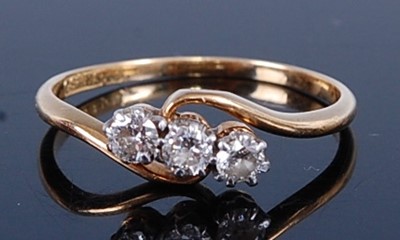 Lot 448 - A yellow and white metal diamond crossover...