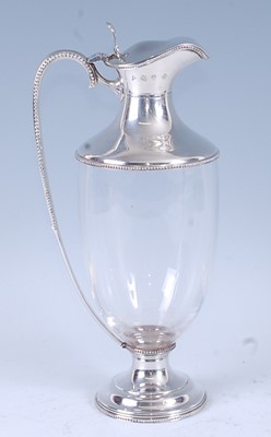 Lot 2269 - A modern silver and glass claret jug, all...