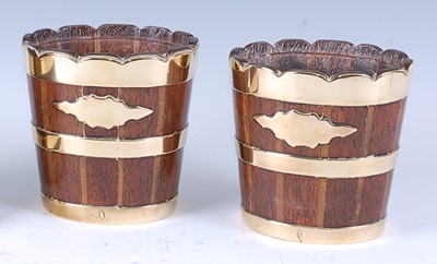 Lot 2410 - A pair of 19th century coopered oak and brass...