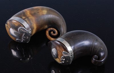 Lot 267 - A 19th century horn snuff mull, of typical...