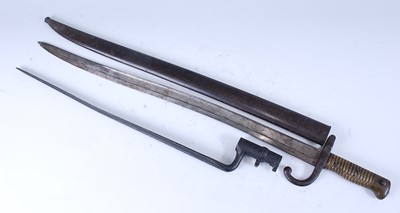 Lot 80 - A French model 1866 Chassepot bayonet, having...