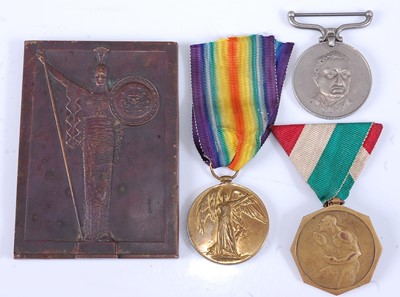 Lot 131 - A WW I Victory medal, naming 25198 SJT. V.E....