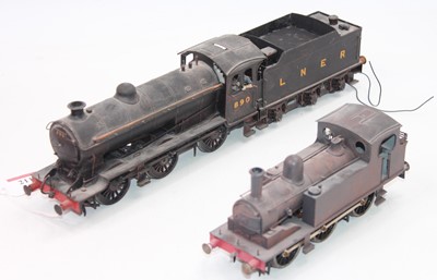 Lot 211 - O gauge brass kit built loco & tender 0-6-0...
