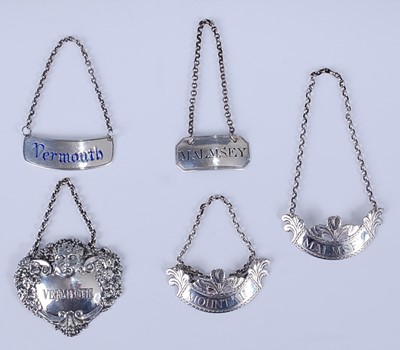 Lot 2239 - A pair of late 20th century silver decanter...