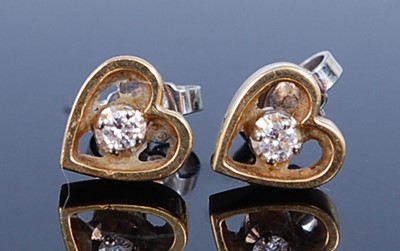 Lot 460 - A pair of 18ct yellow and white gold open...