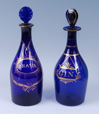 Lot 2203 - An early 19th century Bristol Blue glass...