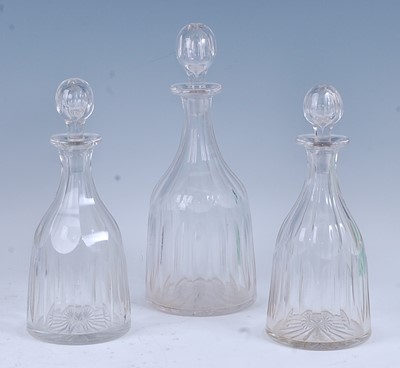 Lot 2204 - A circa 1830 cut glass mallet decanter and...