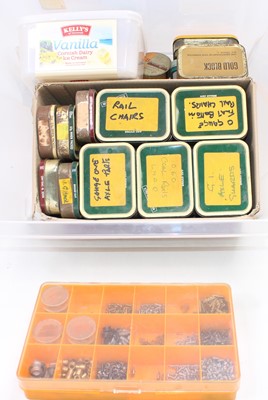 Lot 245 - Large plastic crate containing many spares for...